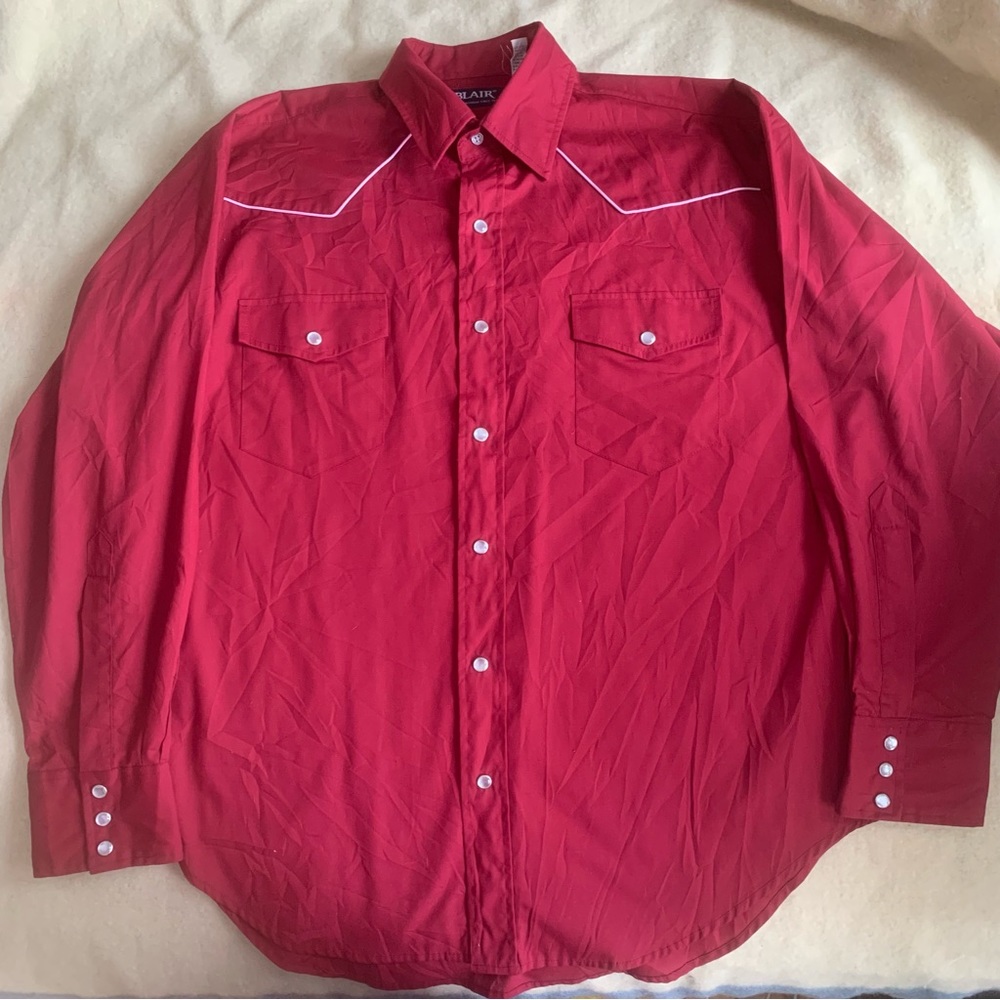 Vintage Blair L/s western button up, large.